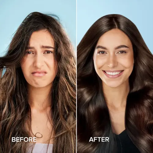 Before and After Maree Hair Oil for Frizzy and Damaged Hair with Vitamins A, E, B5